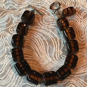 Handmade Artisan Art Glass Beaded Chunky Bracelet!